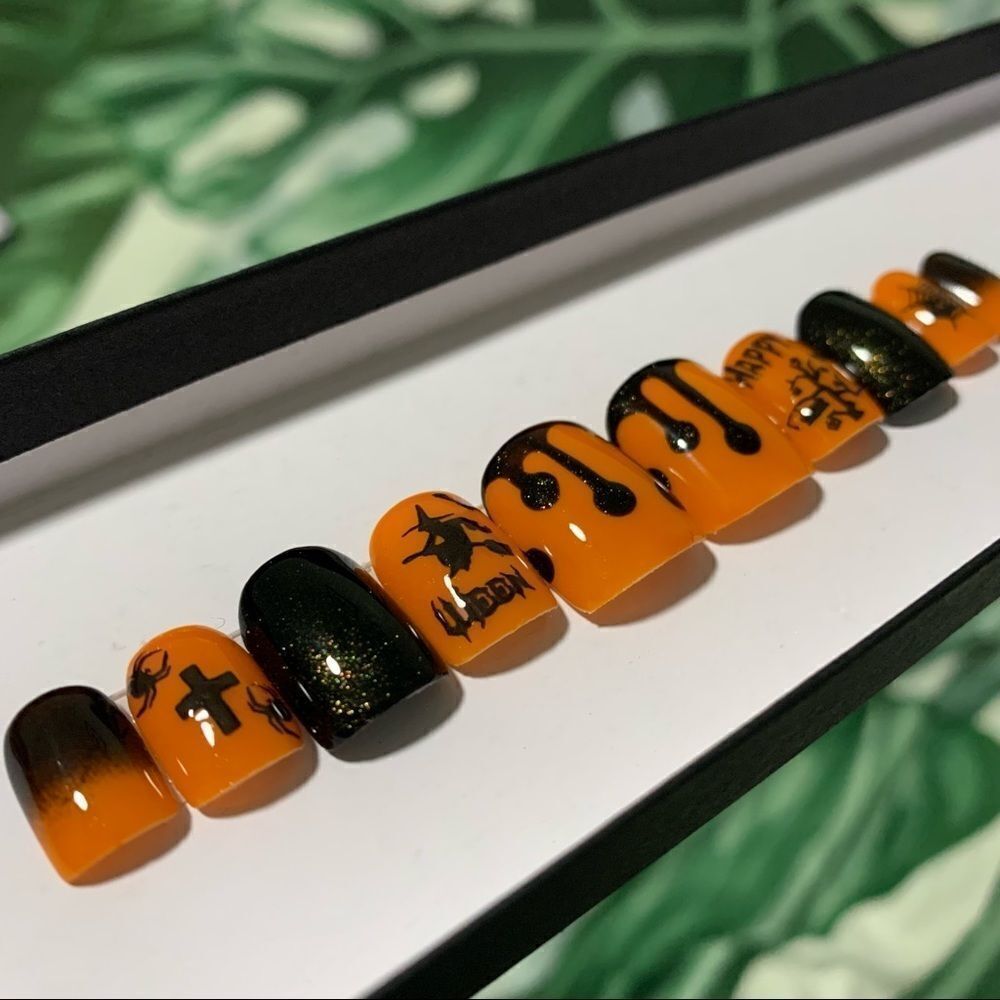 Pumpkin Patch 🧙‍♀️ Custom Press On Nails | High Quality Nails | Handmade